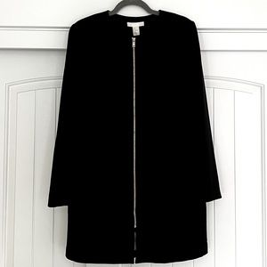 Black zip-up coat with pockets
